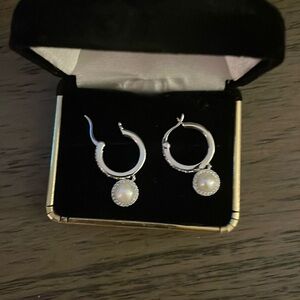 Silver and pearl earrings
